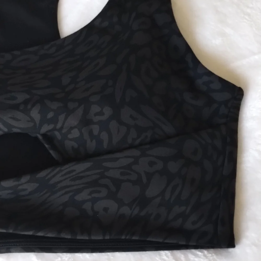 Ryderwear NWOT Rotation Black Leopard Sports Bra Large - Picture 6 of 10